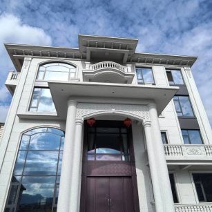 河池白麻别墅外墙干挂石材效果示例