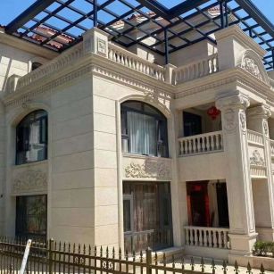 河池 黄金麻花岗岩荔枝面别墅外墙干挂