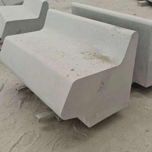 河池 芝麻白花岗岩异形坐凳，石凳