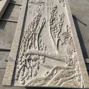 河池 黄金麻雕刻板浮雕迎客松