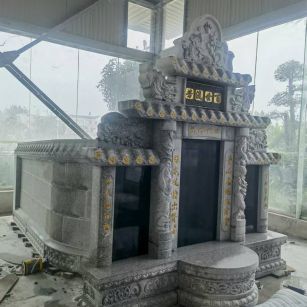 河池 芝麻白墓碑效果展示图