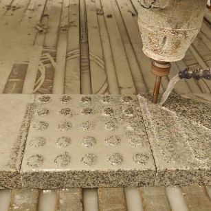 河池 芝麻白花岗岩石材盲人石、盲道石、盲点石