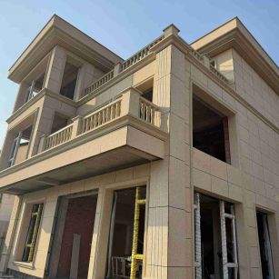 河池 黄金麻花岗岩石材荔枝面外墙干挂效果展示