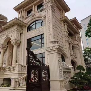 河池 黄金麻花岗岩别墅外墙干挂效果展示