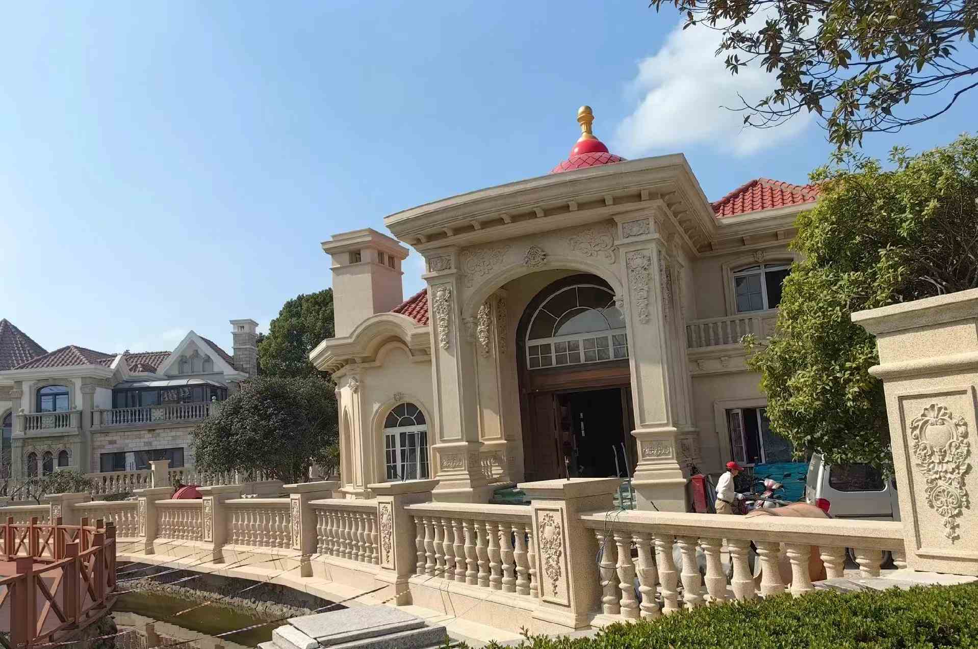 河池 黄金麻花岗岩欧式别墅