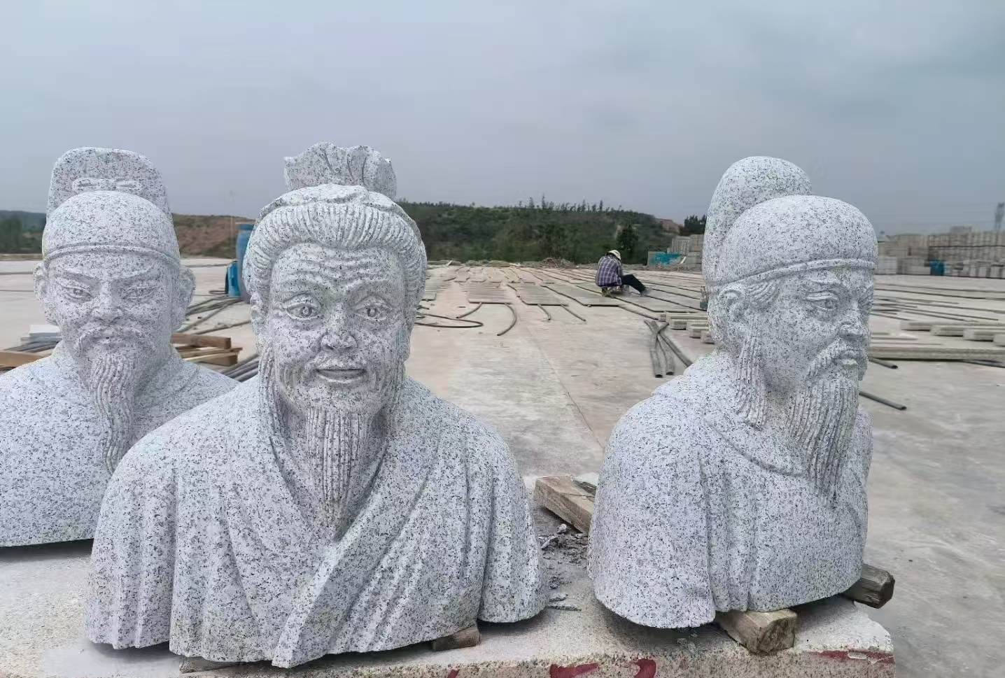 河池 白麻花岗岩石材人物立体雕刻