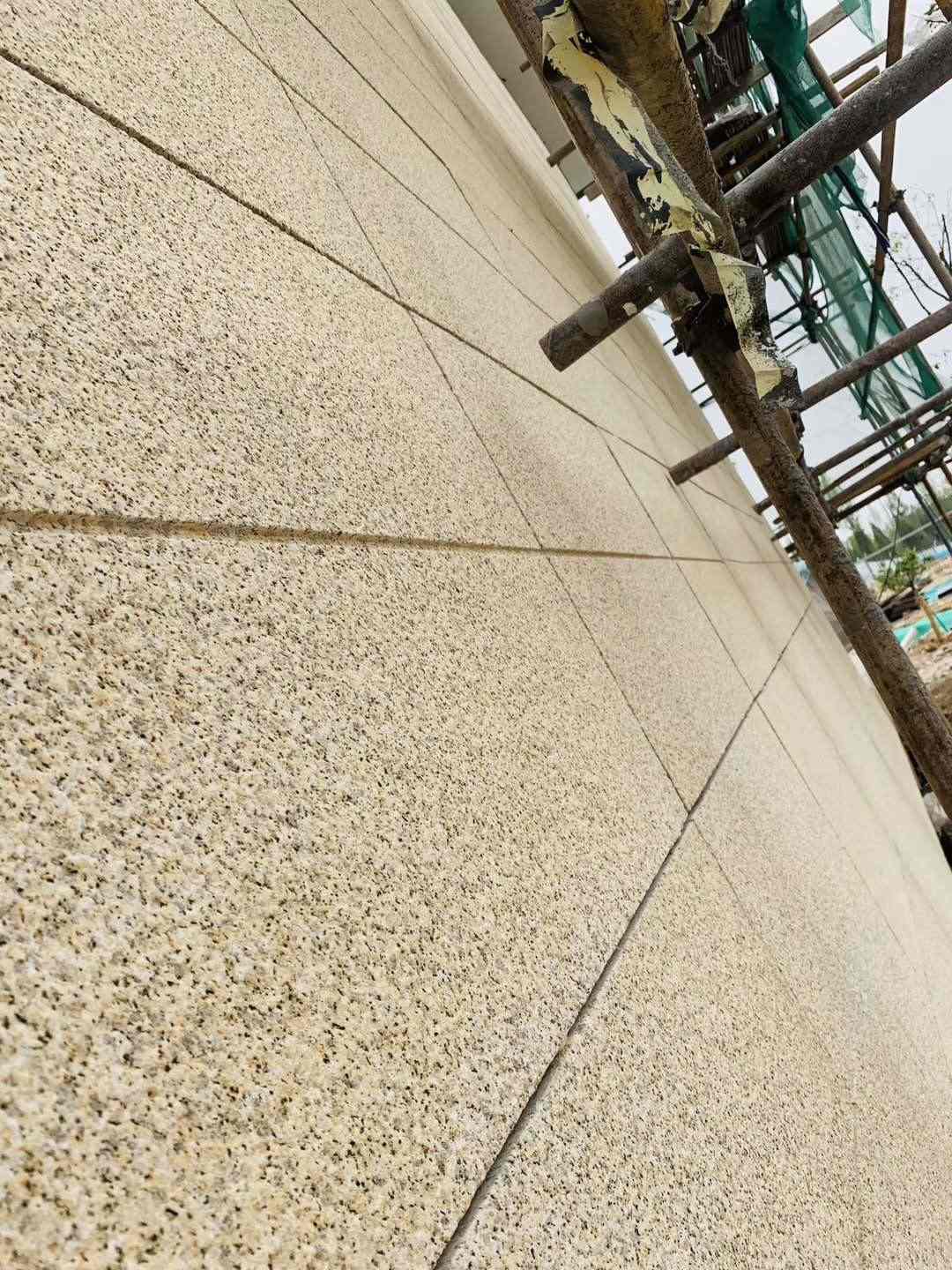 河池 黄金麻花岗岩荔枝面外墙干挂石材效果示例